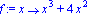 f := proc (x) options operator, arrow; x^3+4*x^2 end proc